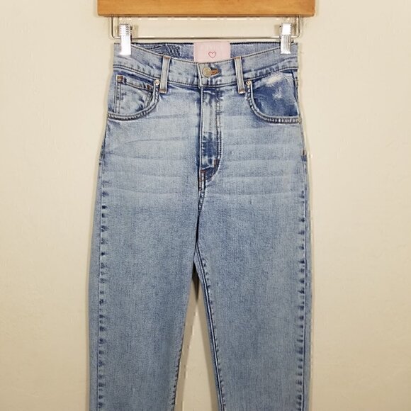 REVICE High Rise Distressed Stretch Jeans Blue Size 25 - Picture 2 of 6